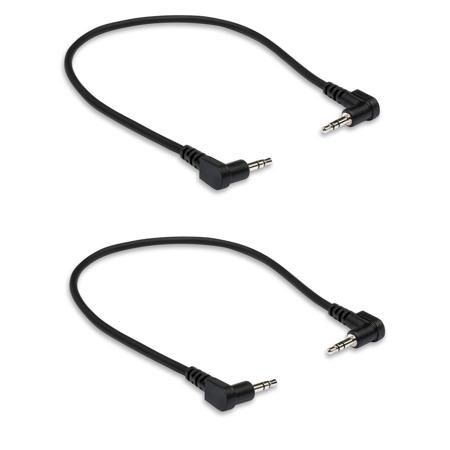 Hosa Technology Hosa 2x CMM1008RR 8in Stereo Mini Angled Male 3.5mm TRS RA Cable