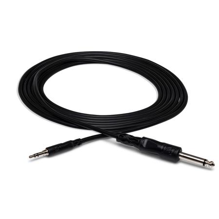 Hosa Technology Stereo Mini Male to 1/4" Mono Male Cable, 3'