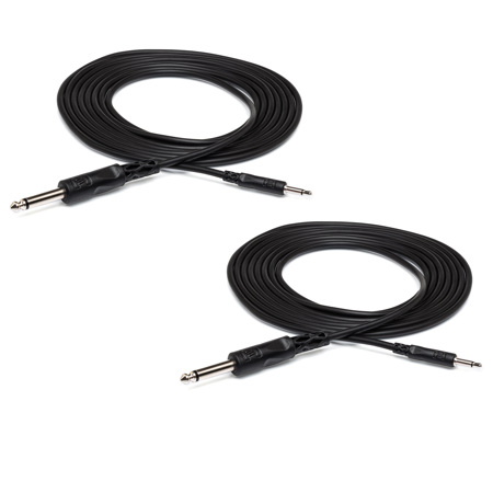 Hosa Technology 2x 3.5mm TS to 1/4" TS Mono Interconnect Cable, 3'