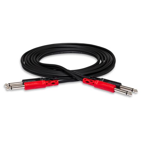 Hosa Two 1/4" Phone Male to Two 1/4" Phone Male Unbalanced Cable, 3.3'