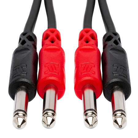 Hosa Two 1/4" Phone Male to Two 1/4" Phone Male Unbalanced Cable, 6.6'