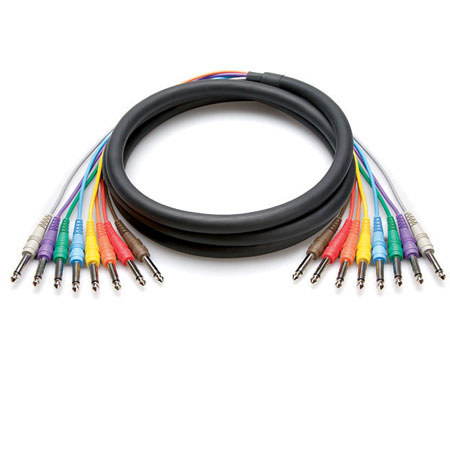 Hosa 7m (23') 8-Channel Male 1/4" Phone to Male 1/4" Phone Snake Cable