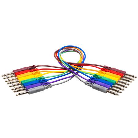 Hosa Technology Hosa 1.5' Unbalanced Patch Cables, 1/4" TS to Same, 8-Piece