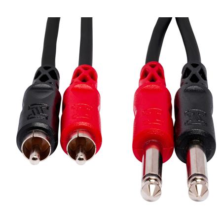 Hosa Technology Hosa Two 1/4in Phone - 2 RCA Male 6.6ft Unbalance Cable