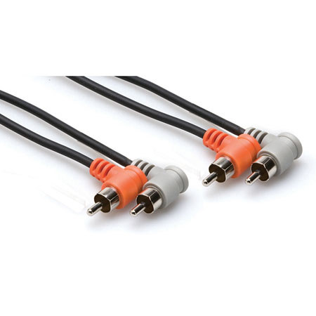 Hosa 10'/3m Dual RCA Right Angle to Dual RCA Right Angle Stereo Cable