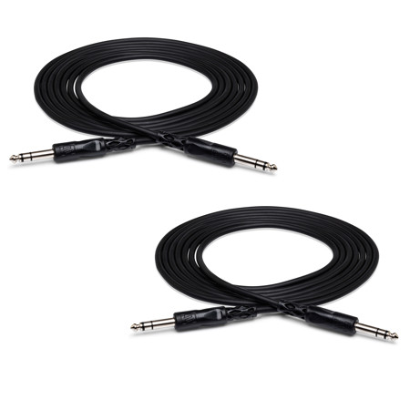 Hosa Technology 2x Stereo 1/4" Male Phone to 1/4" Male Phone TRS Cable, 15'
