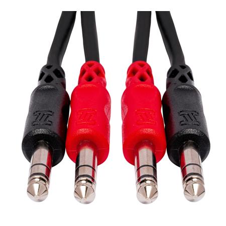 Hosa 2 x 1/4" TRS Male to 2 x 1/4" TRS Male Stereo Audio Cable, 10'