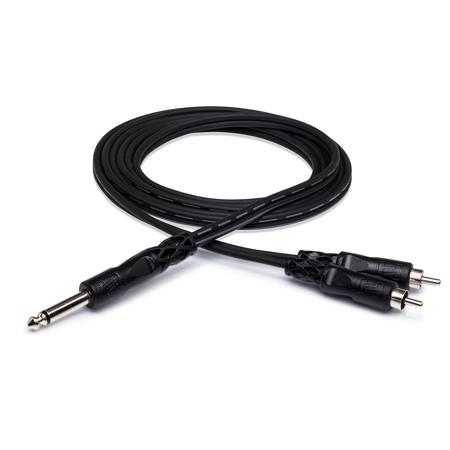 Hosa Technology Hosa 9.9ft (3m) 1/4in Mono Male to Two RCA Male Y-Cable