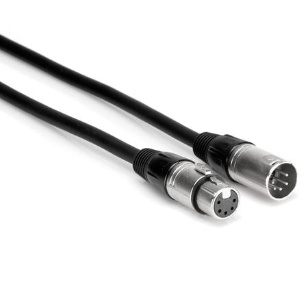 Hosa Technology DMX512 4-Conductor Cable, XLR5M to XLR5F, 25'