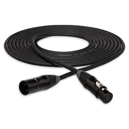 Hosa 700 Series 5-Pin XLR Male to 5-Pin XLR Female DMX Cable 10'