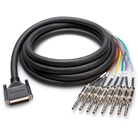 Hosa 13.12'/4m Male DB-25 to 8x Stereo Male 1/4" Phone Balanced Snake Cable