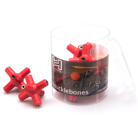 Hosa Technology Knucklebones 1-to-5 Signal Splitter, 3.5mm x 6, Red, 10-Pack