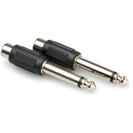 Hosa Technology GPR-101 Analog Audio Adaptor RCA to 1/4" TS, Pair (2 Pieces)