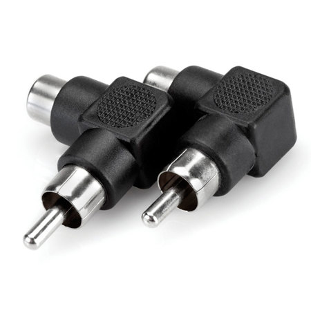 Hosa Technology GRA-259 Analog Audio Right Angle Adaptors, RCA Male to RCA Female, Pair (2 Pieces)