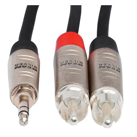 Hosa Technology Hosa 6' Pro Stereo Breakout Cable, REAN 3.5mm TRS to Dual RCA