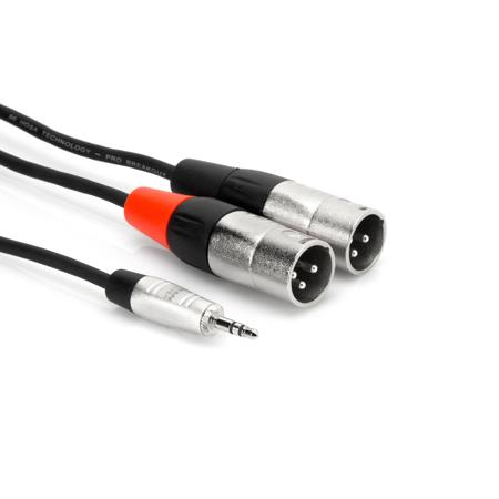 Hosa Technology 3' REAN 3.5mm TRS to Dual XLR3M 24AWG Pro Stereo Breakout Cable