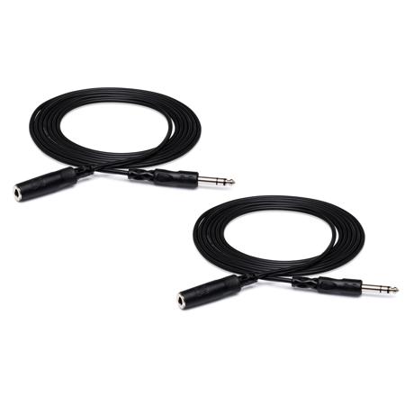 Hosa 2x Stereo 1/4" Female Phone to 1/4" Male Phone TRS Headphone Cable, 25'