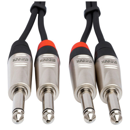 Hosa 5' Pro Stereo Interconnect Dual REAN 1/4" Male to 1/4" Male TS Cable
