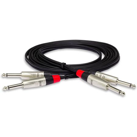 Hosa 15' Pro Stereo Interconnect Dual REAN 1/4" Male to 1/4" Male TS Cable