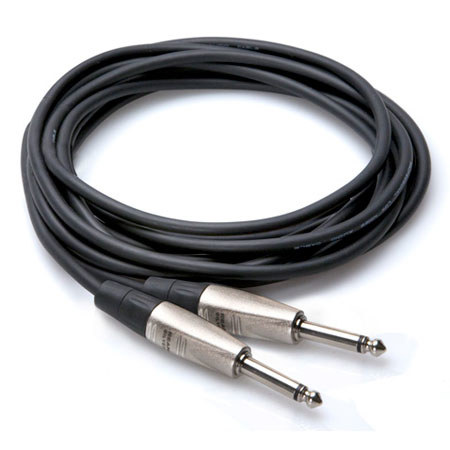 Hosa 20' Pro Unbalanced Interconnect REAN 1/4" Male to 1/4" Male TS Cable