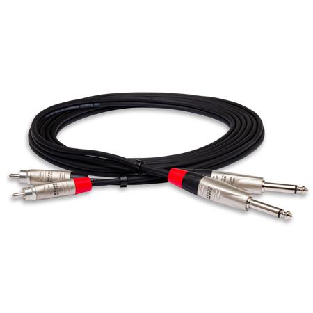 Hosa 3' Pro Stereo Interconnect Dual REAN 1/4" TS Male to RCA Male Audio Cable