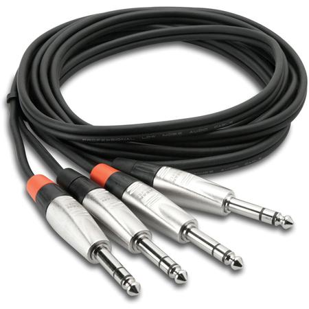 Hosa Technology Hosa 15' Pro Stereo Interconnect, Dual REAN 1/4" TRS to Same