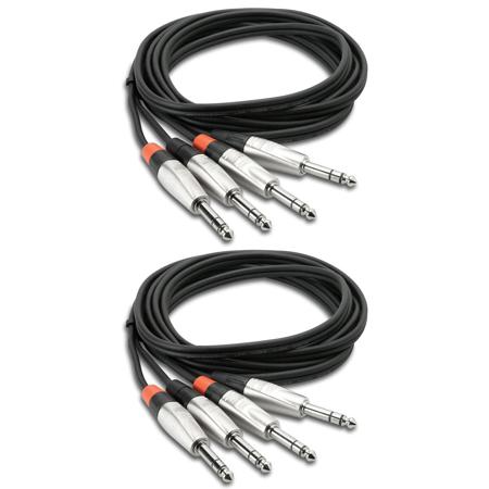 Hosa Technology 2 Pack 20' Pro Stereo Interconnect, Dual 1/4" TRS Male to Dual 1/4" TRS Male
