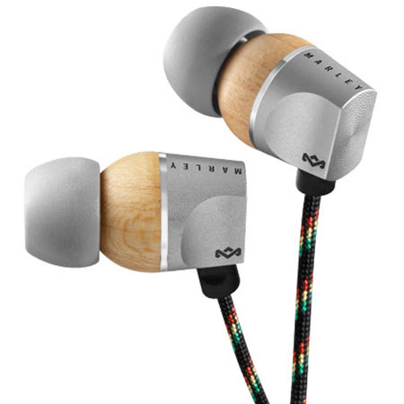 House of Marley Zion In-Ear Earphones with 3-Button Remote/Mic, Misty/Smoke