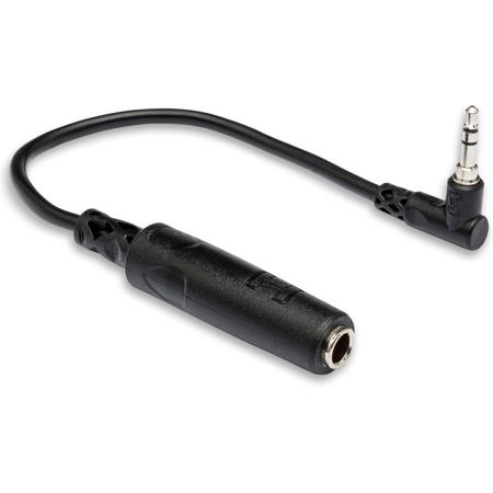 Hosa Technology Hosa Stereo Mini Angled Male to Stereo 1/4" Female Headphone Extension Cable, 6"
