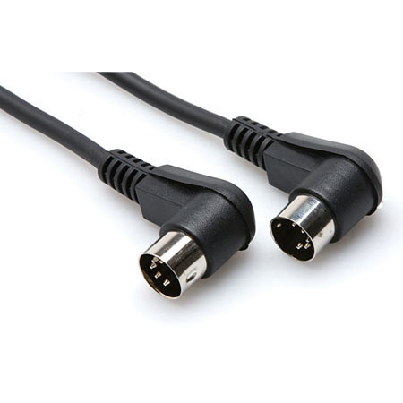 Hosa 3' Right-Angle 5-pin DIN to Same MIDI Cable