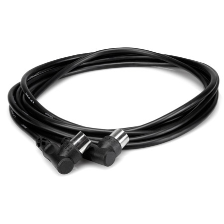 Hosa Technology Right-Angle MIDI Cable, Right-Angle 5-Pin DIN to Same, 10'
