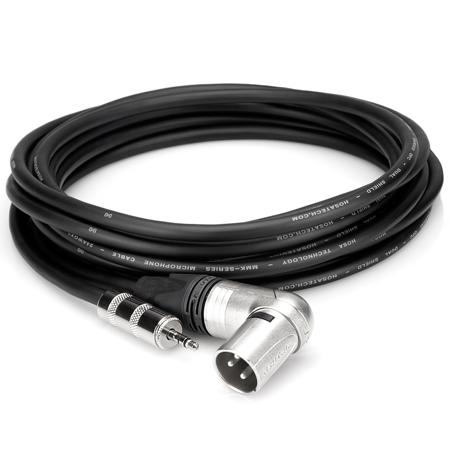 Hosa Technology Camcorder Microphone Cable, 3.5mm TRS to Neutrik RA XLR3M, 25'
