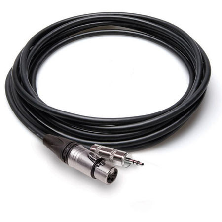 Hosa 1.5' Camcorder Microphone Cable, Neutrik XLR3F to 3.5mm TRS