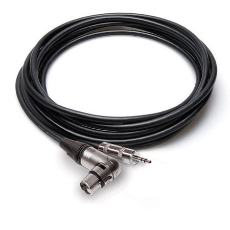Hosa 1.5' Camcorder Microphone Cable, Neutrik Right-angle XLR3F to 3.5mm TRS