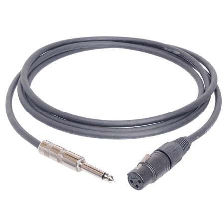 Hosa Technology Hosa 100' Black Neutrik XLR Female to 1/4" Male Phone, 24 AWG Hi-Z Microphone Cable