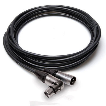 Hosa 1.5' Camcorder Microphone Cable, Neutrik XLR3F to Right-angle XLR3M