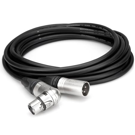 Hosa Technology Camcorder Microphone Cable, Neutrik RA XLR3F to XLR3M, 15'