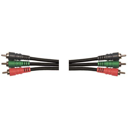 Hosa VCC302 6.6 ft. Component Triplex Video Cable, 3 RCA Male to 3 RCA Male,
