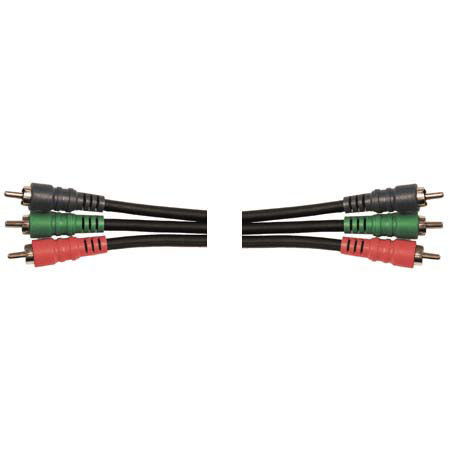 Hosa VCC303 9.9 ft. Component Triplex Video Cable, 3 RCA Male to 3 RCA Male,