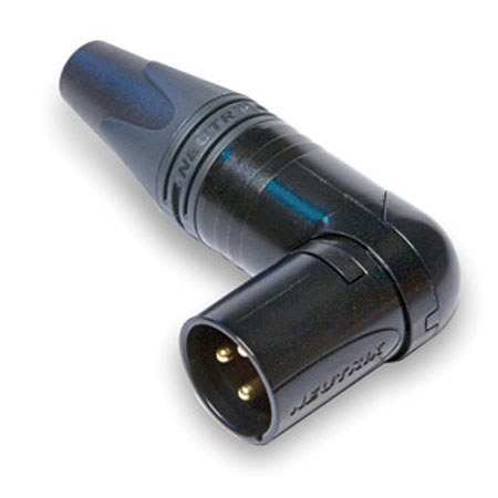 Hosa Neutrik 3 Pole Right Angle XLR Male Cable Connector, Gold-Plated Contacts