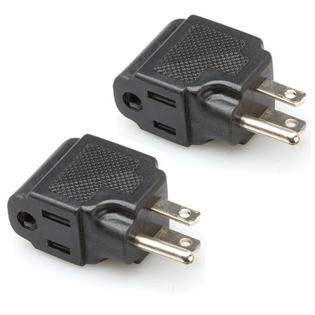 Hosa Technology 2x NEMA 5-15R to NEMA 5-15P Right-Angle Power Adapter