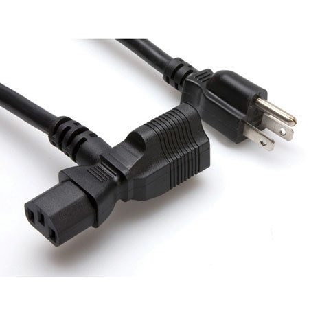 Hosa 2' Piggyback IEC C13 to NEMA 5-15P Power Cord