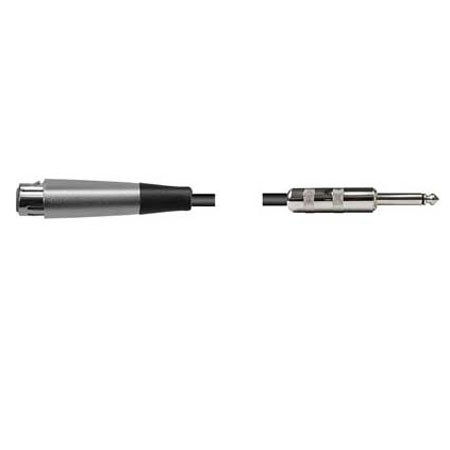 Hosa 2ft Unbalanced 3-Pin XLR Female - Mono 1/4in Male
