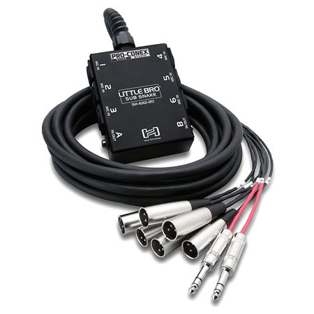 Hosa 50' Little Bro Stage Box Sub Snake with 6 XLR Sends and 2 1/4" TRS Return