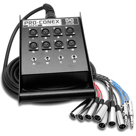 Hosa 100' Stage Box Snake w/8 3-Pin XLR Send & 4 1/4" TRS Return Channels
