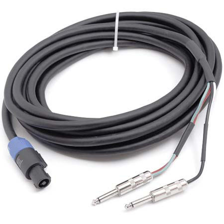 Hosa 30' Premium Speakon to 2x1/4" Male Phone Speaker Cable, w/4 Conductors