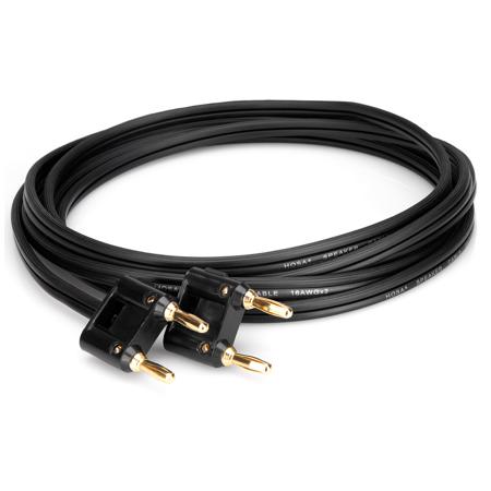 Hosa Technology 50' Dual Banana Male to Same Speaker Cable, Black Zip Jacket