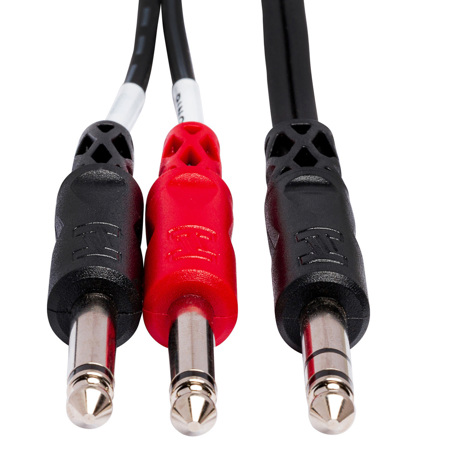 Hosa 1 Meter 1/4" TRS Mono Male - Two 1/4" TS Mono Male Send/Return Insert Cable