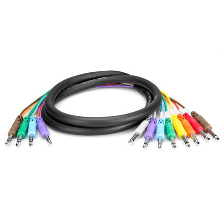 Hosa 2m Four TRS 1/4" Male to Eight TS 1/4" Male Insert Snake Cable