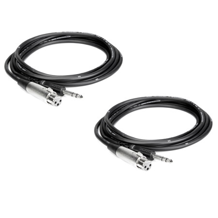 Hosa Technology 2x Balanced 3-Pin XLR Female to Stereo (TRS) 1/4" Male Interconnect Cable 5'